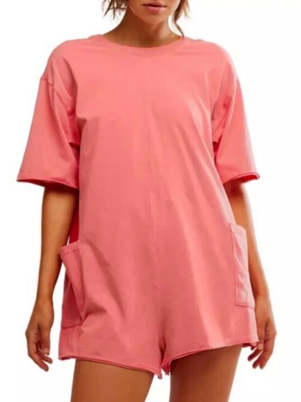 FP Movement by Free People Hot Shot Tee Romper Hibiscus